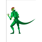 Alien cartoon reptile character vector clip art