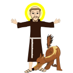 Saint and dog