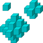 Vector clip art of slightly skewed turquoise cubes