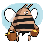 Bee with honey vector image
