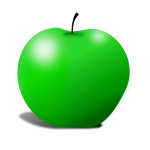 Vector graphics of green apple with two spotlights