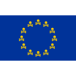 EU flag with skull and crossbones