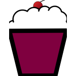 Clip art of purple cupcake with a cherry