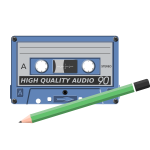 Retro audio cassette and pencil