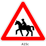 Horse ridding road sign