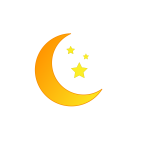 Moon and Stars - Orange
