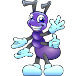Friendly purple ant