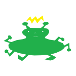 Green alien cartoon character