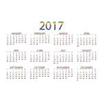 2017 Calendar Chromatic No Background