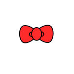 Red cartoon bow