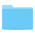 Blank blue folder without solid lines