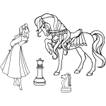 Chess with princess and horse