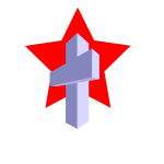 A cross and red star