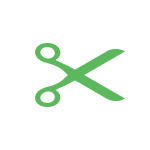 Green scissors silhouette