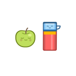 Green apple and mug
