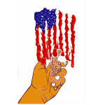 Hand and US flag