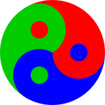 Yin Yang colored symbol