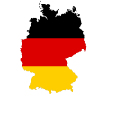 Map of Germany with flag colors