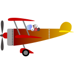 Biplane 2 with a pilot [woman]