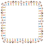 Colorful kids forming a frame