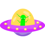 Flying saucer with an alien inside