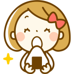 Girl eating onigiri