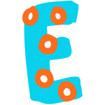 Colourful alphabet - E