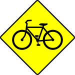 Bicycle caution sign