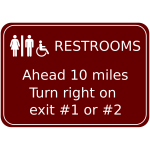 Restroom road sign