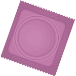 Pink condom package