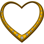 Gold heart studded with diamonds
