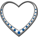 Silver heart studded with sapphires