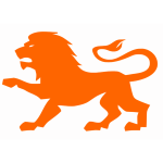 Orange Rampant Lion