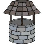 Wishing well with curved roof