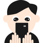 Phone user cartoon icon