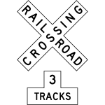 Railroad Sign Assembly MUTCD R15-1 with R15-2P (U.S.A.)