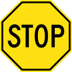 Yellow Stop Sign (Before 1950, U.S.A.)