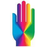 3D Hand Silhouette Rainbow 2