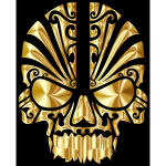 Tribal Skull Silhouette 2 Gold