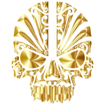 Tribal Skull Silhouette 2 Gold No BG