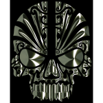 Tribal Skull Silhouette 2 Obsidian