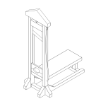 Line isomeric drawing of a guillotine