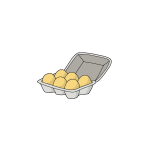 Half Dozen Eggs Open Carton