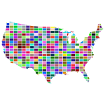 United States Map Grid Design Prismatic