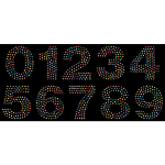 Numbers Circles Font Prismatic 2 With BG