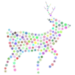 Deer Silhouette Snowflakes Prismatic