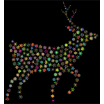 Deer Silhouette Snowflakes Polyprismatic
