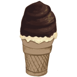 Chocolate covered ice cream cone