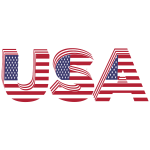 USA 3D Flag Typography