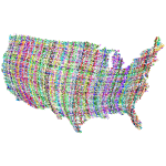 America Prismatic Abstract Map